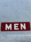 Vintage Porcelain Sign Men Bathroom Sign