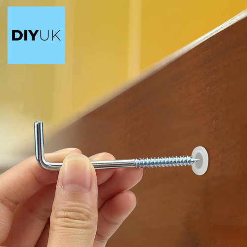 Hooks For Hanging L Shape with Nylon Wall Plugs, Square Screws Hook Wall Hanger - Picture 2 of 10