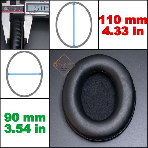 Oval Ellipse Egg Shape Full Size Leather Ear Pad Foam Cushion EarMuff Headphone - Picture 22 of 23