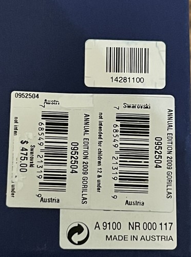 MIB 2009 Swarovski Endangered Wildlife Mother & Baby Gorillas 952504 - Picture 10 of 10