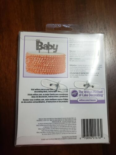 Silver Baby Shower Party Cake Pick-Topper -decoration - Picture 2 of 2