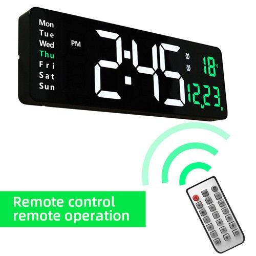 13" Large Digital Wall Clock with Remote, Large Display LED Wall Clock Timer - Picture 4 of 11