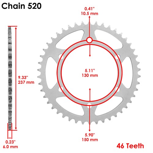 Drive Chain & Sprockets For Yamaha FZ6R 2009-2017 / XJ6 2009-2015 520-120 - Picture 3 of 7