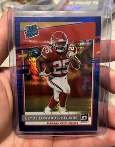 CLYDE EDWARDS-HELAIRE RATED ROOKIE BLUE HYPER PRIZMS RC 2020 DONRUSS OPTIC