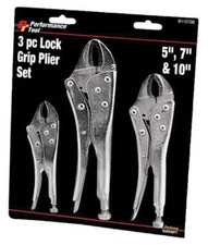 3PC LOCK GRIP PLIERS SET