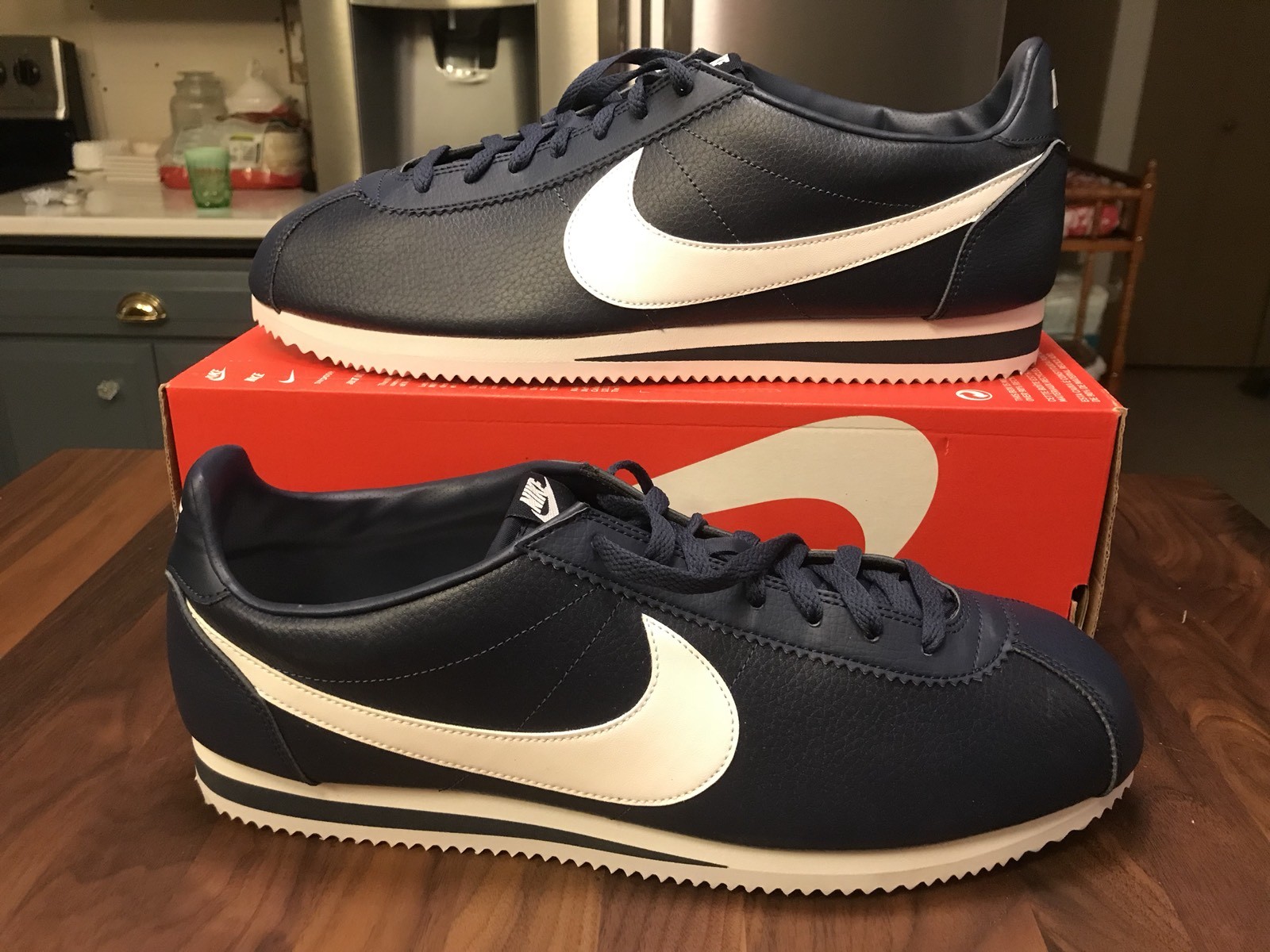 Nike Classic Cortez Leather 749571 414 Navy / White Size 15 NIB!! - FREE SHIP!! Nike Classic Cortez Leather 749571 414 Navy / White Size 15 NIB!! - FREE SHIP!!