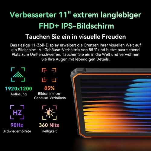 Blackview Active 10 Pro 5G Outdoor Tablet Andriod 11 Zoll 36GB+512GB 30000mAh - Bild 10 von 15