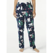 JOYSPUN WOMEN’S CHRISTMAS FLANNEL LOUNGE PANTS POLAR BEARS PRINT MANY SIZES