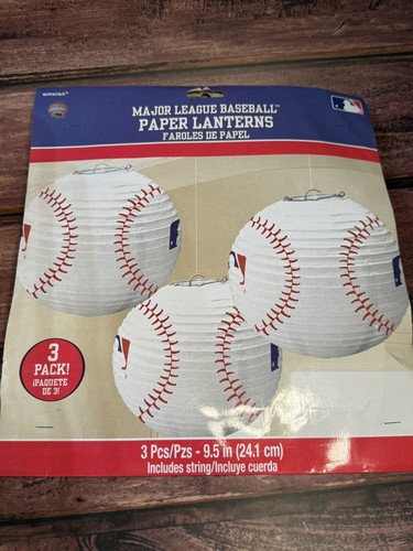 Major League Baseball Paper Lanterns 3 Lanterns 9.5 inches - Picture 2 of 4