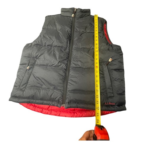 LL Bean Goose Daunen Pufferweste Herren L groß rot schwarz reversibel toller Zustand - Bild 3 von 9