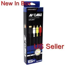 New AV RCA Video Audio Composite Cable for Sega Saturn (1 YEAR WARRANTY)