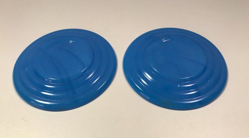 vintage Concentric Rib Blue Child's Toy Plate - Slag Glass -Set of 2 - Picture 4 of 6