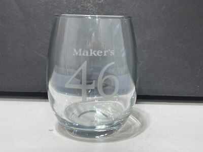 Etched Maker's 46 Bourbon Whiskey Taster Glass - 3 1/4'' Tall