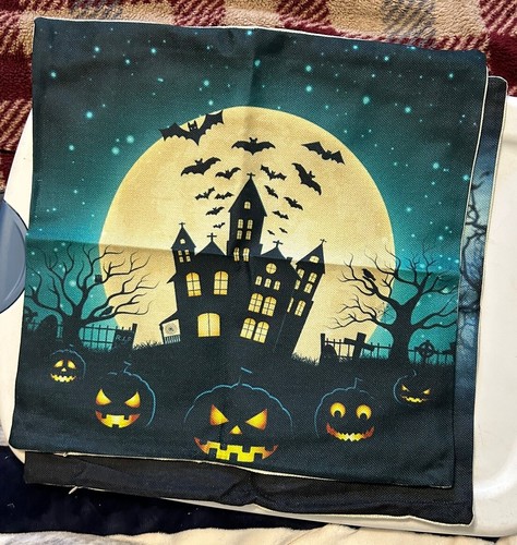 Set / 4 Dreamcountry Pillow Covers (17” X 17”) A Bit Of Creepy While U Sleepy!! - Picture 2 of 6