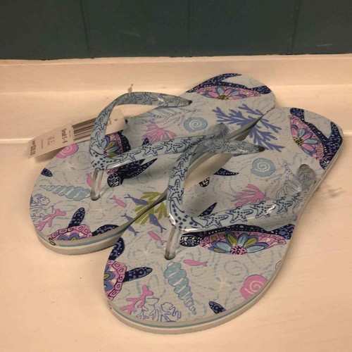 Vera Bradley Women's Flip Flops Turtle Dream size S 5-6 26184-159785 - Picture 3 of 5