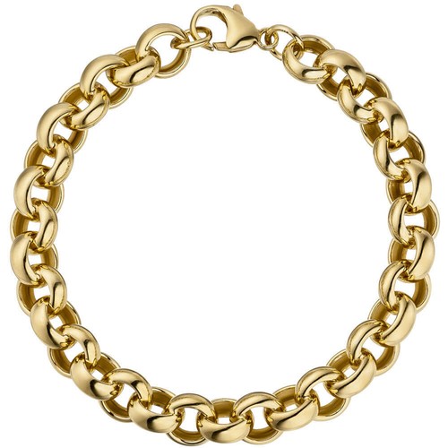 10,2mm Bracelet Pea Bracelet 925 Silver IN Yellow Gold Plated, 21cm - Picture 2 of 3