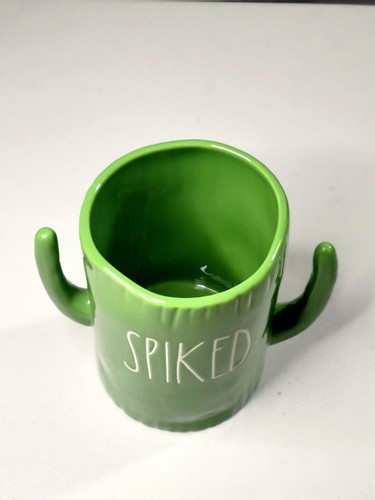 Rae Dunn SPIKED Ceramic Green Cactus Coffee Mug Cup - Picture 2 of 4