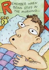 Stiff Funny Birthday Card - Greeting Card by Oatmeal Studios