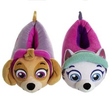 Nickelodeon Girls  Paw Patrol Plush Fuzzy Slippers - Skye  Everest Size 5-6 NEW