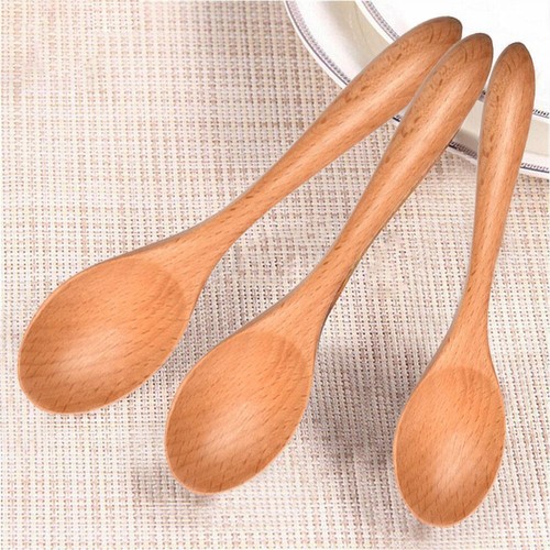 Juego de cucharas de madera mango largo cucharas de mesa de madera natural D1P0 para comer - M4U2 - Imagen 11 de 16