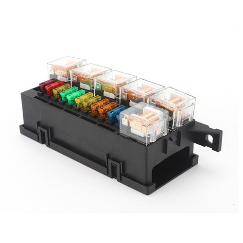 12V Car Relay & Fuse Box Holder Blade Fuse Relay Tractor 11 Way Fuse Box - Picture 3 of 8