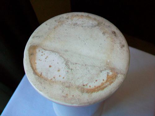 VINTAGE KERAMIK HAEGER? MID CENTURY VASE WEISS GLÄNZEND 10" - Bild 9 von 11