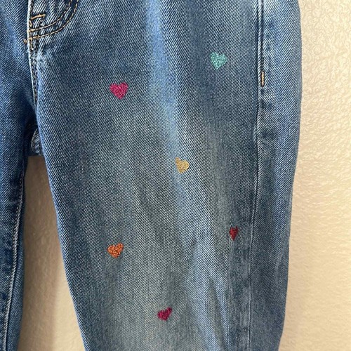 GAP Kids Girls Glitter Hearts Girlfriend Jeans Size 8 - Picture 5 of 10