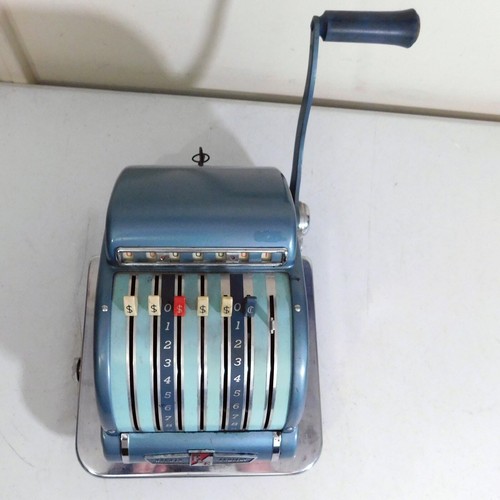 Vintage F&E Hedman Company Check Protector Tested Works Series 900 w/ Cover - Picture 6 of 11