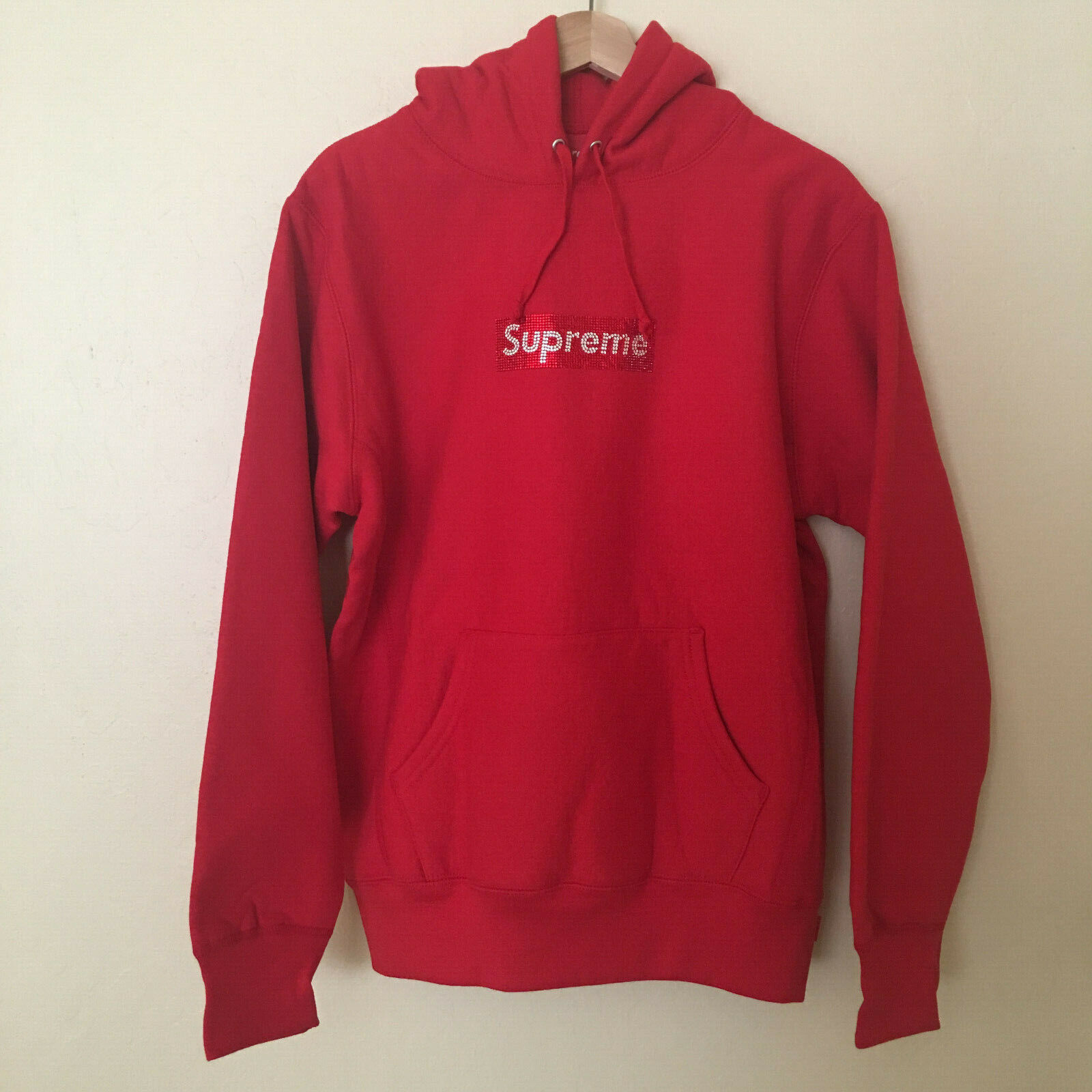 Supreme / Swarovski Box Logo Tee Red / Red - Depop