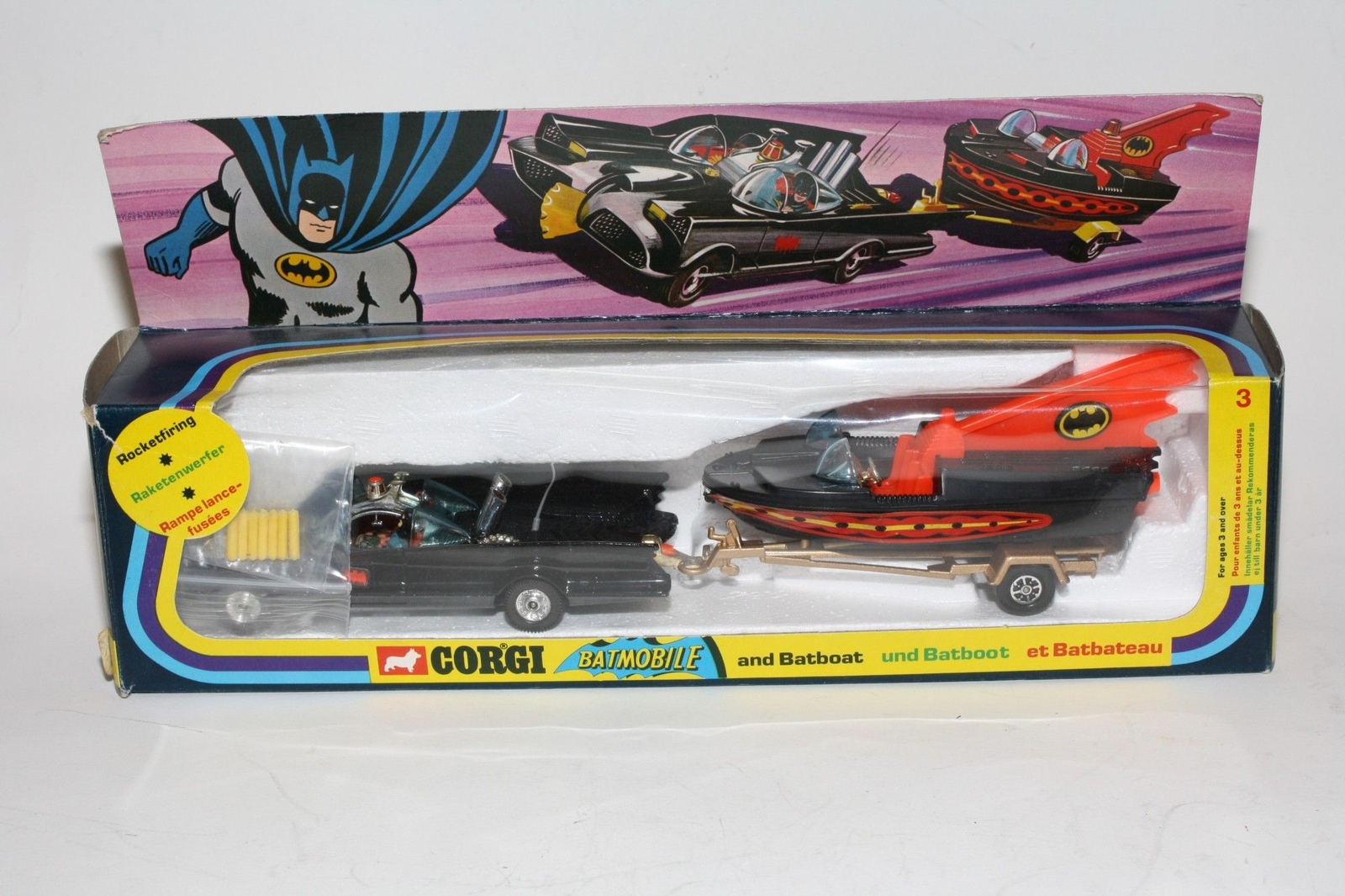 レア CORGI BAT MOBILE バットマン ミニカーとヨットセット Corgi 3, Batmobile & BatBoat - Free Price Guide & Review