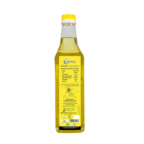 Nutriorg Sunflower Oil Pack Of 1000ml - Picture 2 of 8