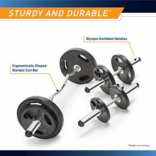 Olympic Hollow Bar Kit Chrome Curl Bar Handle & Spring Collars ODC-21,47”x3”x2” - Picture 4 of 8