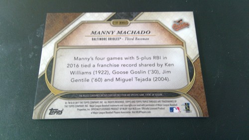 2017 topps tribute manny machado patch auto /27 - Picture 2 of 2