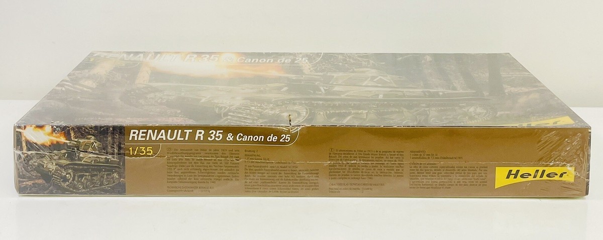 Heller Renault R35 Tank & Canon de 25 1:35 Plastic Model Kit