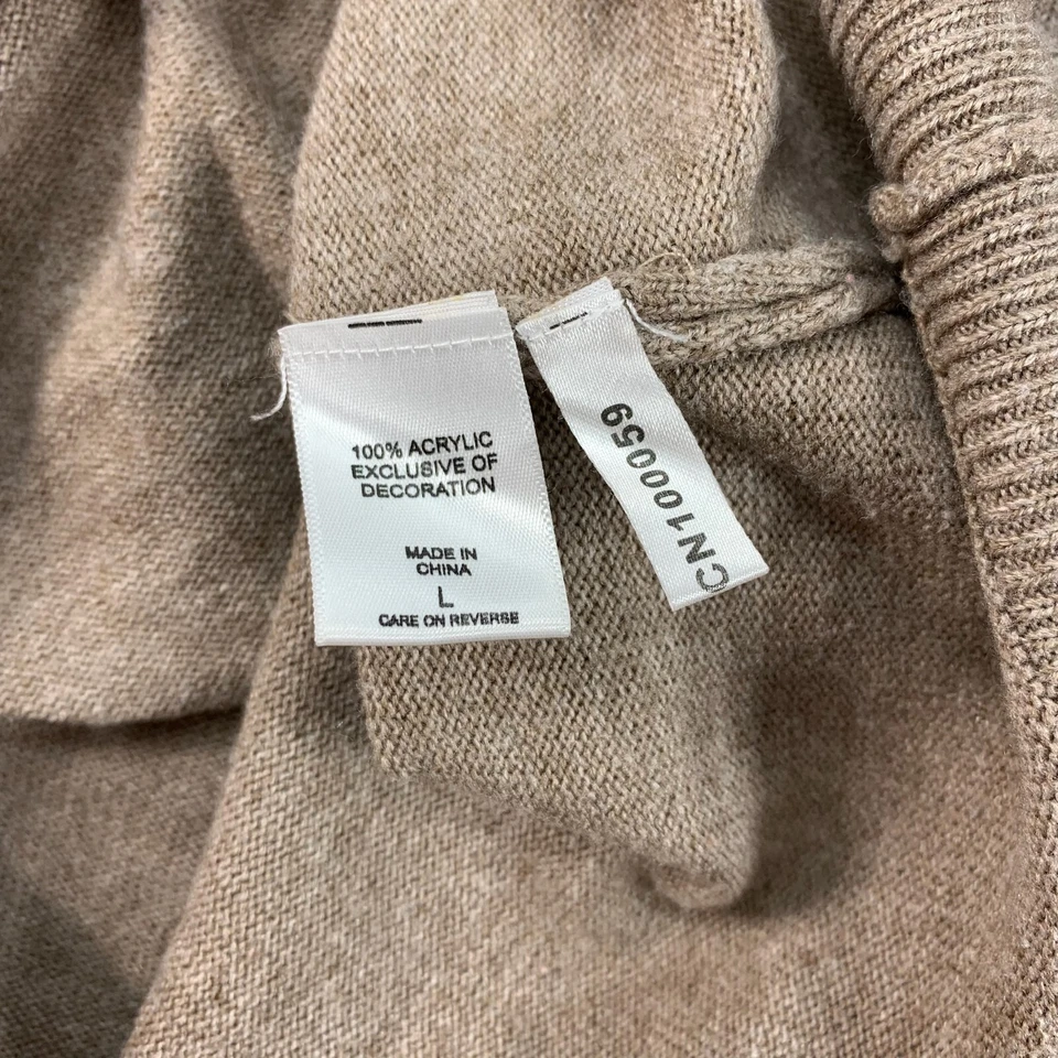 Suéter para mujer New York Company talla grande bronceado adornado manga 3/4 Foto 4 de 4