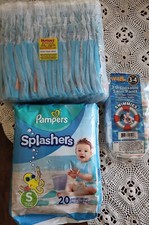 45 Disposable Swim Pants  Pampers Small  Wilcor Size 3-4  Huggies Large