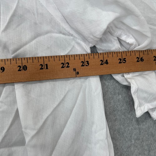 Bali Queen Krinkle Sharkbite Blouse Womens OS White Short Sleeve Relaxed Fit NWT - Picture 3 of 15