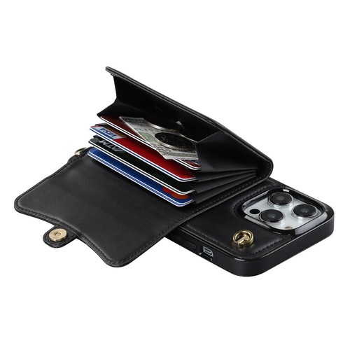 For iPhone 16 15 14 13 Case Accordion Wallet Card Slot + Wrist/Shoulder Strap - Picture 20 of 30