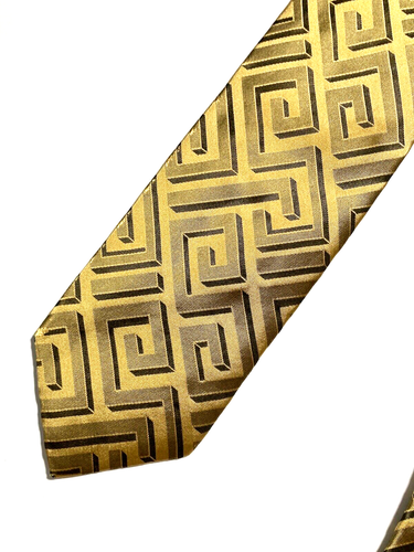 GIANNI VERSACE VINTAGE AÑOS 90 BARROCO GRANDE GRIEGO LLAVE CORBATA SHEENY ITA... - Imagen 6 de 16