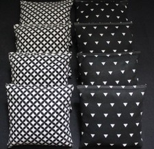 WEDDING BLACK  WHITE TRIANGLES 8 ACA Regulation Cornhole Bean Bags
