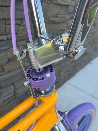 1987 Redline RL20ii Hazard Yellow Lavender Bmx Freestyle Bike Skyway Rotor - Picture 20 of 21
