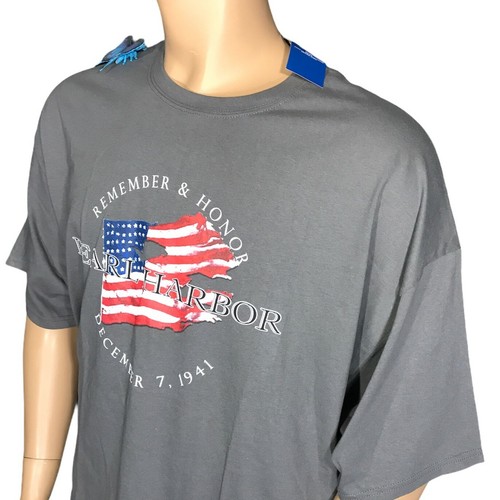 USA Remember and Honor Pearl Harbor T shirt 3XL Flag Graphic Dark Gray A1 - 第 2/8 張圖片