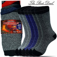 3-12 Pairs Mens Winter Heavy Duty Thermal Heated Super Warm Crew Socks 9-13