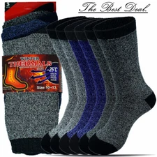 3-12 Pairs Mens Winter Heavy Duty Thermal Heated Super Warm Crew Socks 9-13