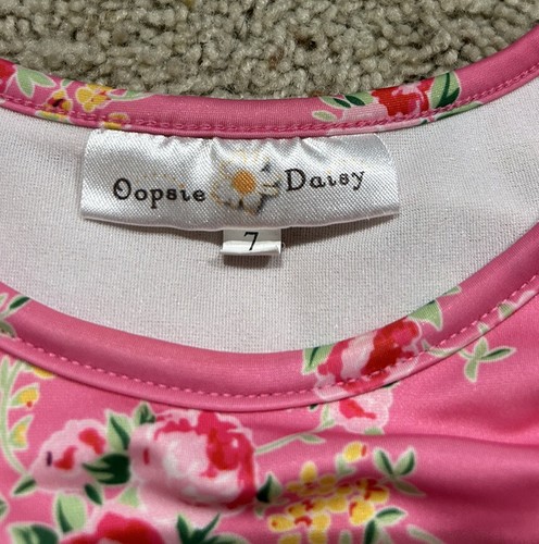 LOT 2 OOPSIE DAISY size 7 Girls Tropical Floral Print Rash Guard tops shirts Z23 - Picture 2 of 5