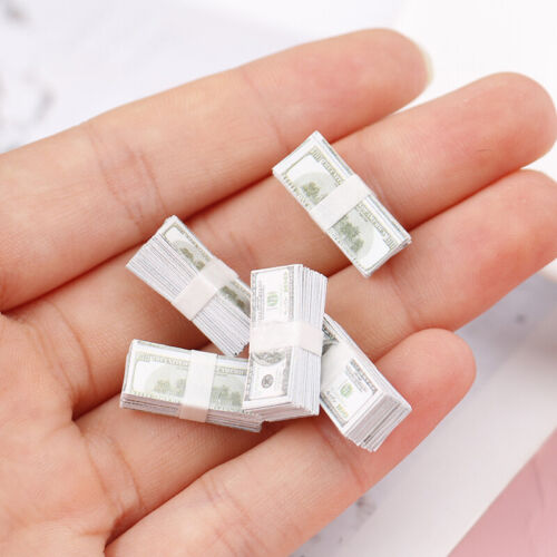 Mini Dollars Money Miniature Banknotes Children Toys Gifts Dollhouse Accessor O& - Foto 4 di 8