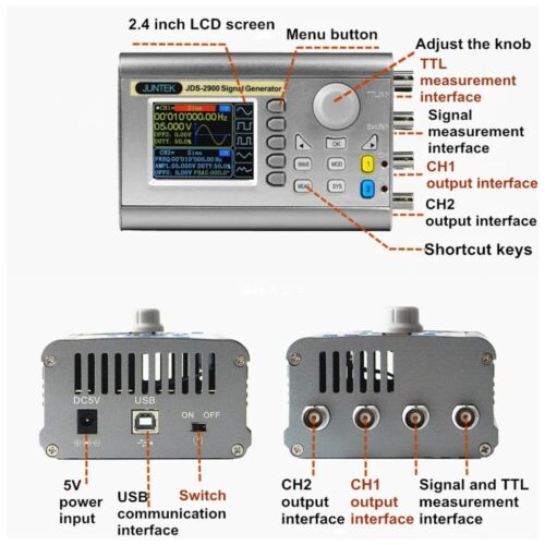 JDS2900 15-60MHz DDS Funktion Signal Generator CNC Arbitrary Waveform Pulswelle - Bild 5 von 10