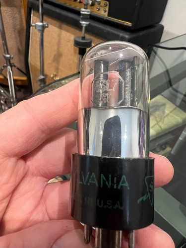 1940s Sylvania 6SL7GT 6SL7 Tall glass side getter Vacuum Tube Tested Guaranteed - Picture 3 of 9