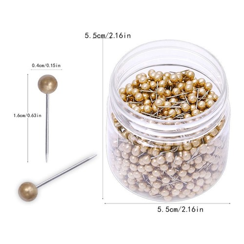 Push Pin 1000Pcs Round Head Steel Point Gold Bulletin Board Map Thumb Tacks 4mm - Picture 25 of 28