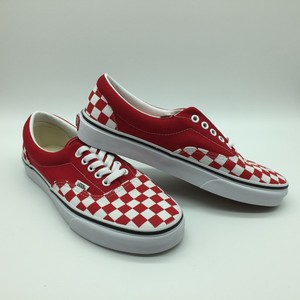 vans era racing red checkerboard skate shoes